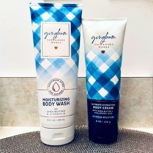 NWT BBW Gingham Moisturizing Body Wash and Body Cream bath and body works